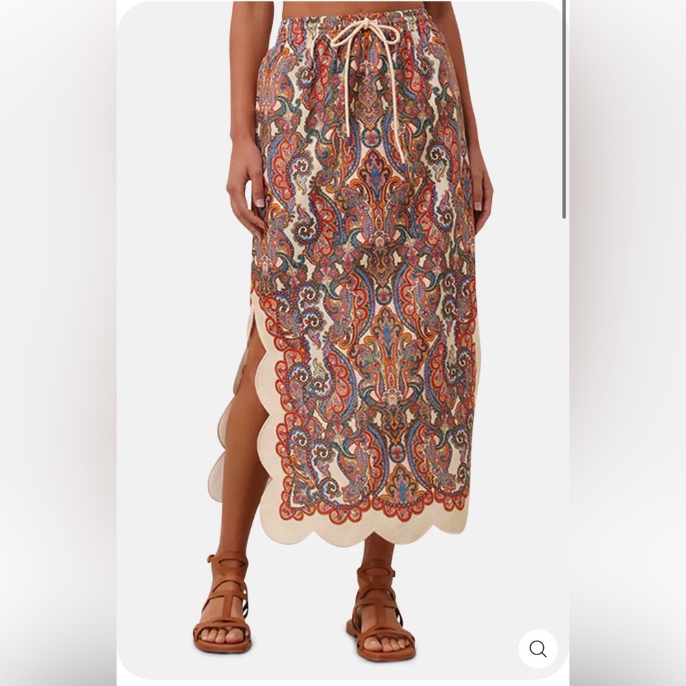 Zimmermann Multicolor Ottie Paisley Maxi Skirt